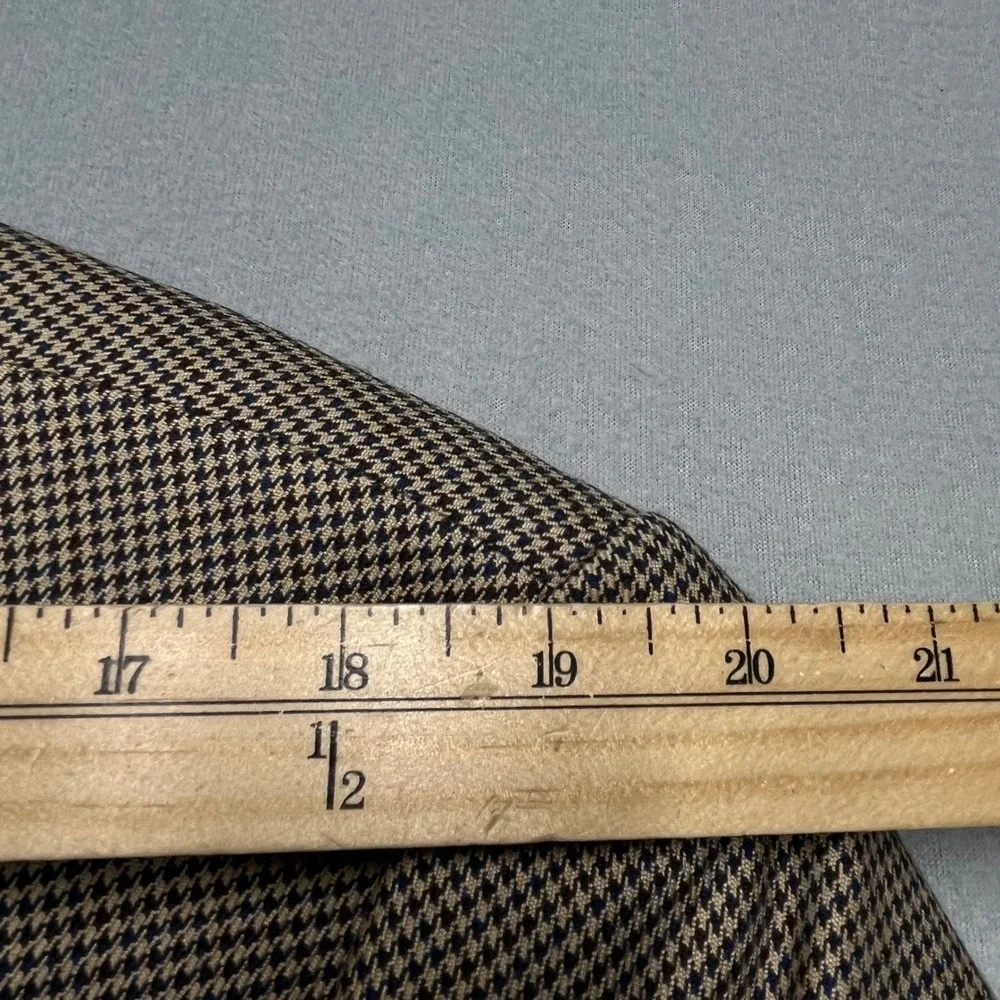 Hart Schaffner Marx Men Brown Navy Houndstooth Blazer Sport Coat Made in USA 42R